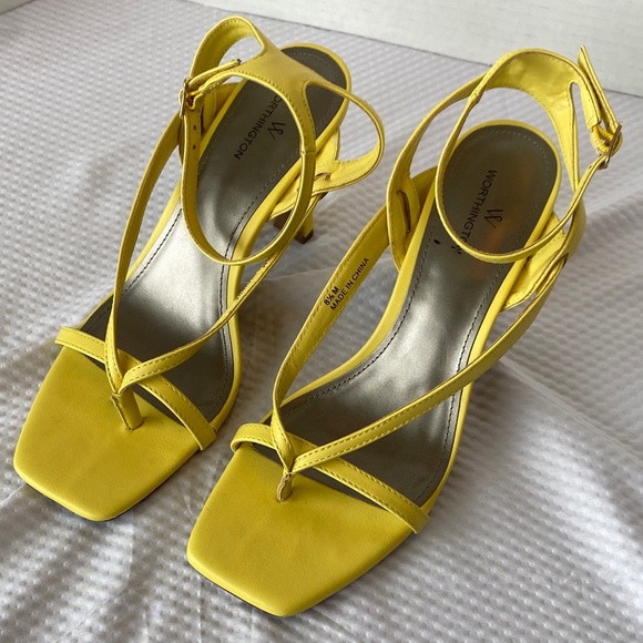 Worthington Yellow Strappy Heels Size 8.5M - Picture 6 of 8